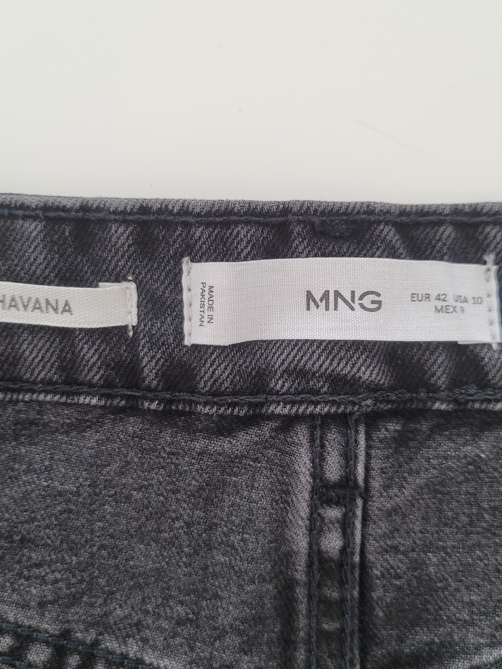 Mango Havana High-Rise Black Wash Straight Jeans Size 10 - Picture 13 of 14